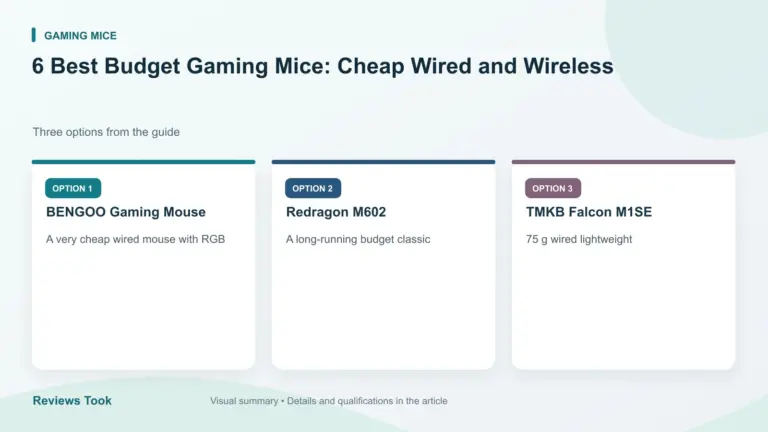 Comparison of three options: BENGOO Gaming Mouse; Redragon M602; TMKB Falcon M1SE.