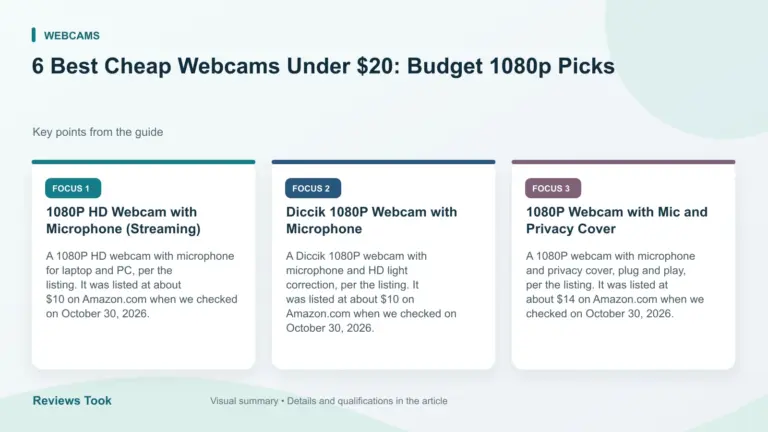 Visual summary: 1080P HD Webcam with Microphone (Streaming); Diccik 1080P Webcam with Microphone; 1080P Webcam with Mic and Privacy Cover.