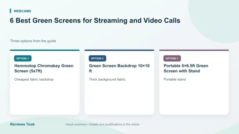 Comparison of three options: Hemmotop Chromakey Green Screen (5x7ft); Green Screen Backdrop 10×10 ft; Portable 5×6.5ft Green Screen with Stand.
