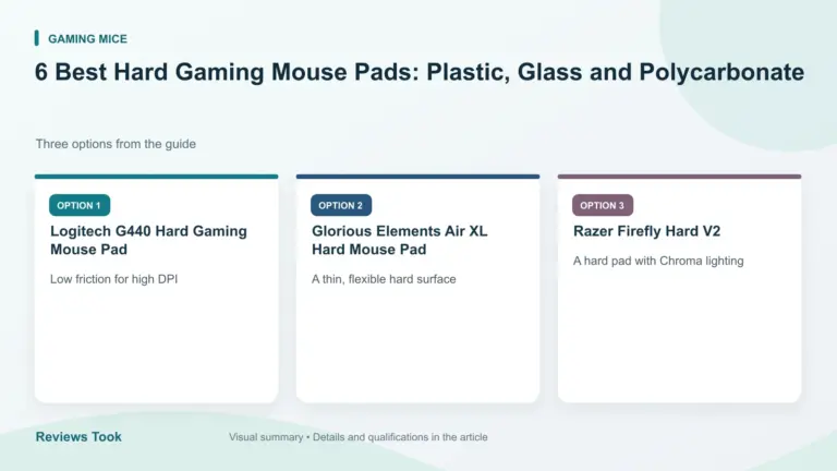 Comparison of three options: Logitech G440 Hard Gaming Mouse Pad; Glorious Elements Air XL Hard Mouse Pad; Razer Firefly Hard V2.
