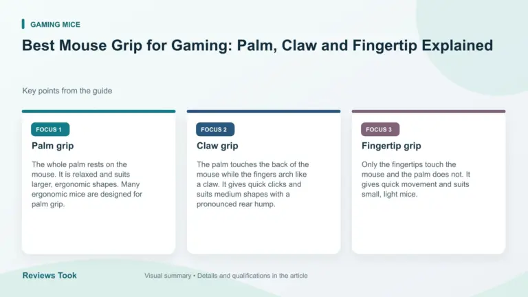 Visual summary: Palm grip; Claw grip; Fingertip grip.