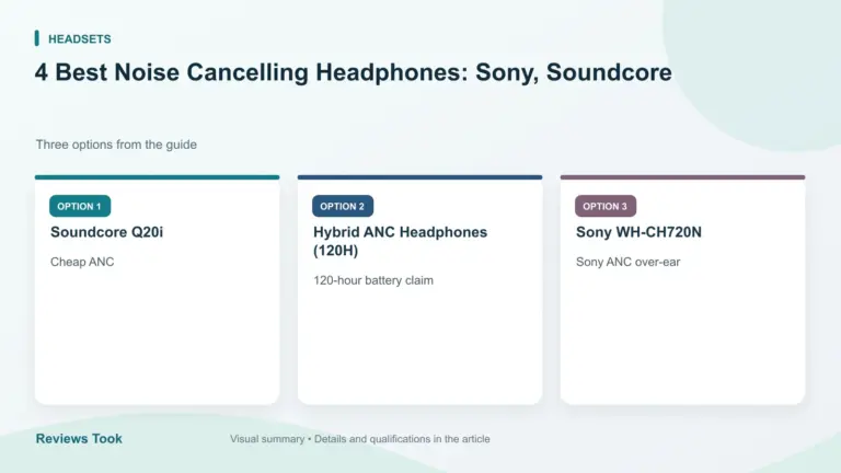 Comparison of three options: Soundcore Q20i; Hybrid ANC Headphones (120H); Sony WH-CH720N.