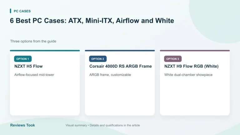 Comparison of three options: NZXT H5 Flow; Corsair 4000D RS ARGB Frame; NZXT H9 Flow RGB (White).