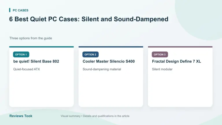 Comparison of three options: be quiet! Silent Base 802; Cooler Master Silencio S400; Fractal Design Define 7 XL.