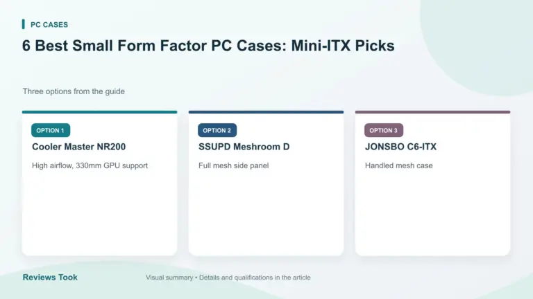 Comparison of three options: Cooler Master NR200; SSUPD Meshroom D; JONSBO C6-ITX.