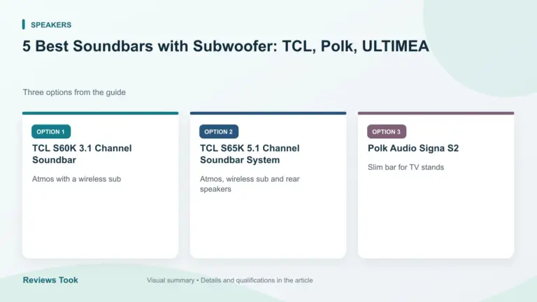 Comparison of three options: TCL S60K 3.1 Channel Soundbar; TCL S65K 5.1 Channel Soundbar System; Polk Audio Signa S2.