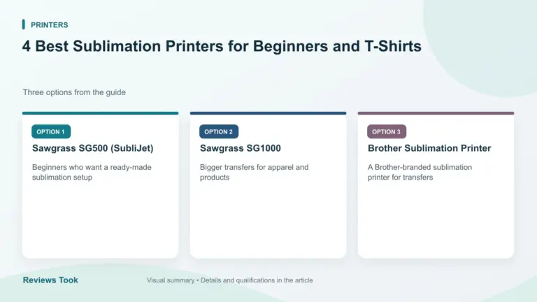 Comparison of three options: Sawgrass SG500 (SubliJet); Sawgrass SG1000; Brother Sublimation Printer.