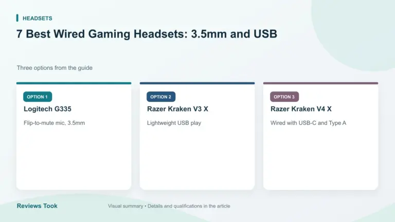 Comparison of three options: Logitech G335; Razer Kraken V3 X; Razer Kraken V4 X.