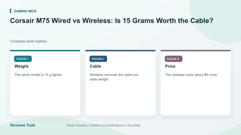 Visual summary: Weight; Cable; Price.