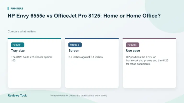Visual summary: Tray size; Screen; Use case.