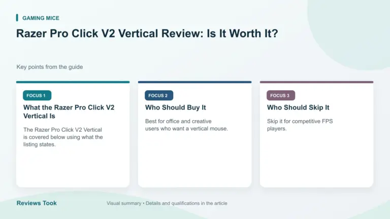 Visual summary: What the Razer Pro Click V2 Vertical Is; Who Should Buy It; Who Should Skip It.