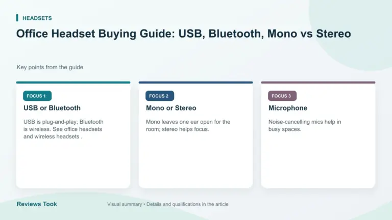 Visual summary: USB or Bluetooth; Mono or Stereo; Microphone.