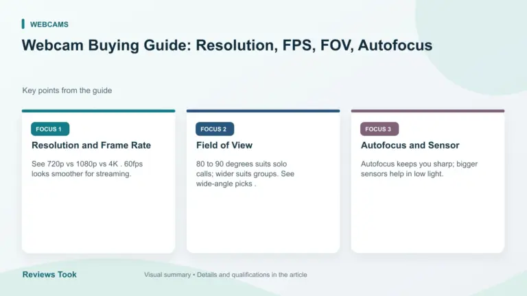 Visual summary: Resolution and Frame Rate; Field of View; Autofocus and Sensor.